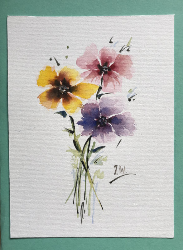 Grußkarten Veilchen Aquarell